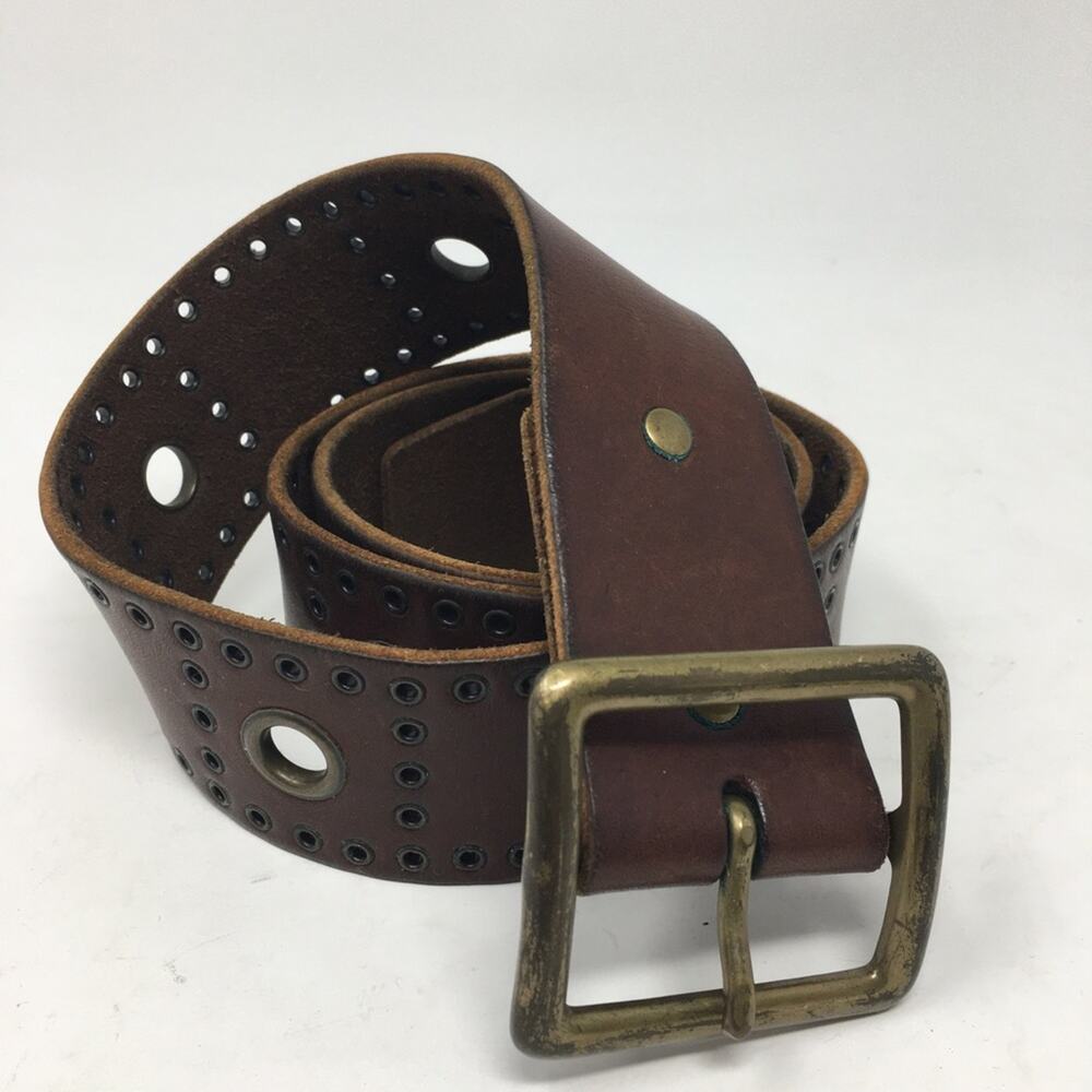 Brown  Grommet Detail Belt S/M